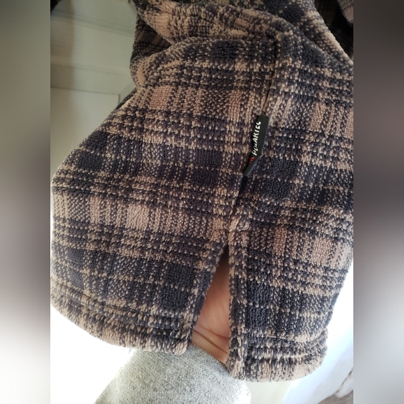 Lowe Alpine Polartec Beige / Black Buffalo Plaid Fleece Mock Neck Sweatshirt LRG - Picture 8 of 12